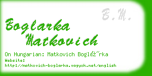 boglarka matkovich business card
